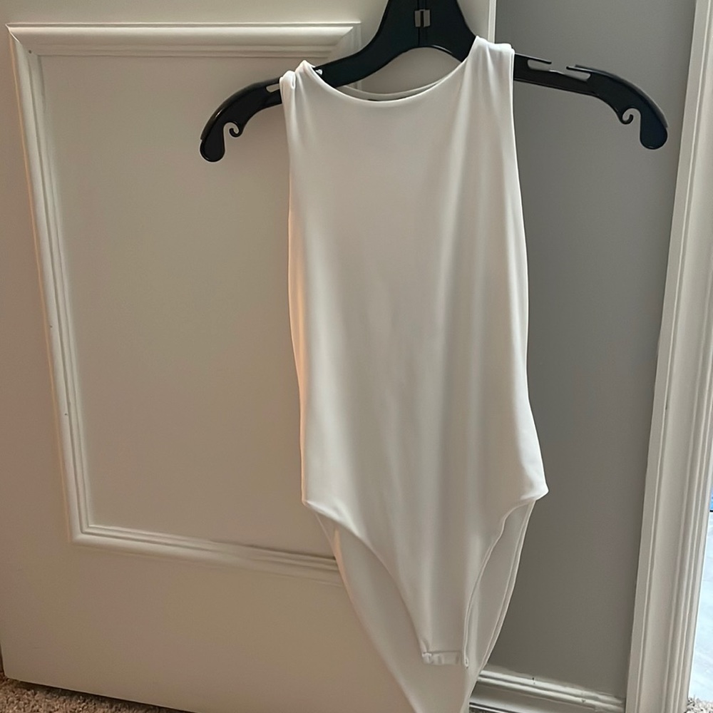 Womens white tank bodysuit